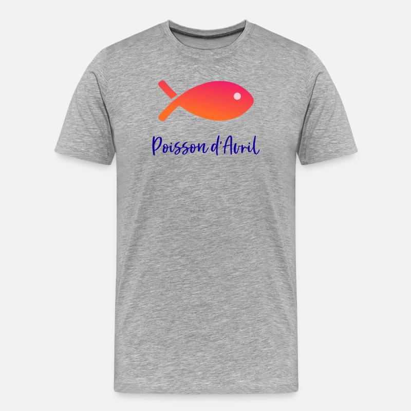 FISCH. APRILSCHERZ - Männer Premium Bio T-Shirt - Grau meliert