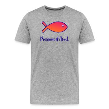 APRIL FOOL - Men's Premium Organic T-Shirt - heather grey - Front - Damien (186cm)