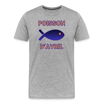 April fool - Men's Premium Organic T-Shirt - heather grey - Front - Damien (186cm)