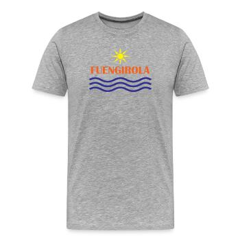 Fungirola Sun and Wave Design - Men's Premium Organic T-Shirt - heather grey - Front - Damien (186cm)