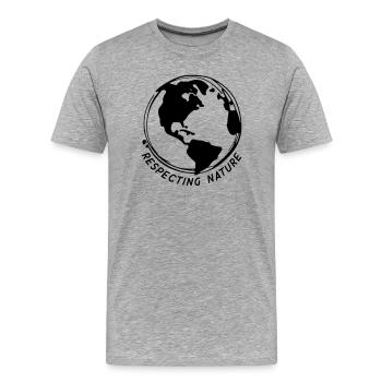 Respecter la nature - T-shirt bio Premium Homme - gris chiné - Devant - Damien (186cm)