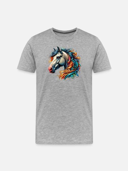 Horse - Men's Premium Organic T-Shirt - heather grey