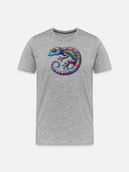 Gecko - Men's Premium Organic T-Shirt - heather grey