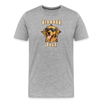 Chiens de diamant - T-shirt bio Premium Homme - gris chiné - Devant - Damien (186cm)