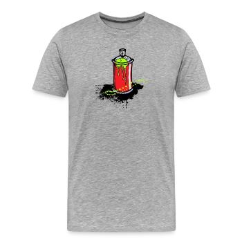 Art Street Art Drawing Graffiti Spray Can - Men's Premium Organic T-Shirt - heather grey - Front - Damien (186cm)