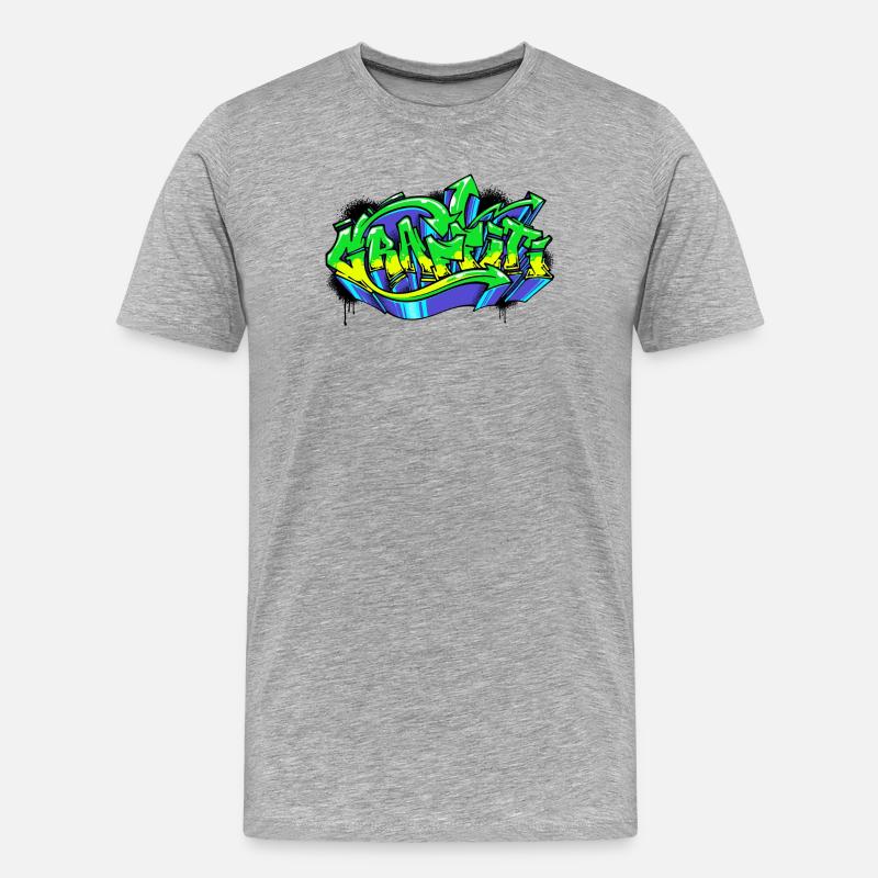 Graffiti Kunst Strassenkunst Zeichnen Illustration - Männer Premium Bio T-Shirt - Grau meliert