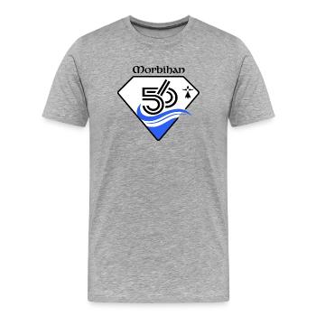 Morbihan - T-shirt bio Premium Homme - gris chiné - Devant - Damien (186cm)