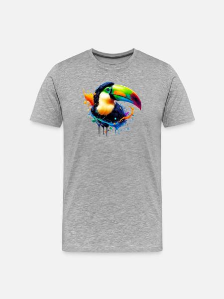 Tukan - Männer Premium Bio T-Shirt - Grau meliert