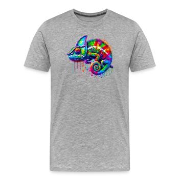Caméléon - T-shirt bio Premium Homme - gris chiné - Devant - Damien (186cm)