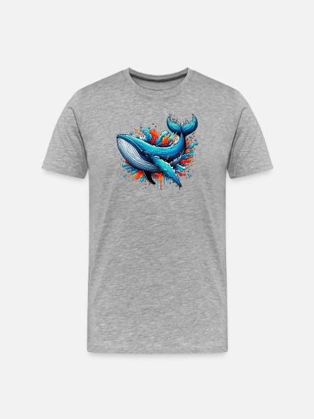 Baleine - T-shirt bio Premium Homme - gris chiné