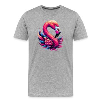 Flamingo - Männer Premium Bio T-Shirt - Grau meliert - Vorne - Damien (186cm)