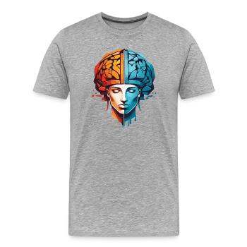 Les femmes qui pensent - T-shirt bio Premium Homme - gris chiné - Devant - Damien (186cm)