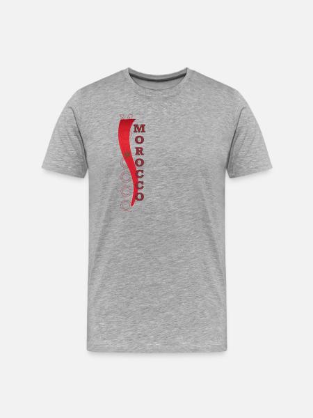 Drapeau du Maroc qui Inspire le Respect Admiration - T-shirt bio Premium Homme - gris chiné