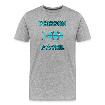APRIL FOOL - Men's Premium Organic T-Shirt - heather grey - Front - Damien (186cm)