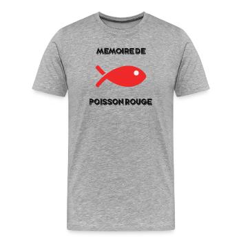 POISSON. MEMOIRE - T-shirt bio Premium Homme - gris chiné - Devant - Damien (186cm)