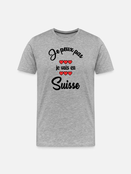 SWITZERLAND. I CAN'T - Men's Premium Organic T-Shirt - heather grey