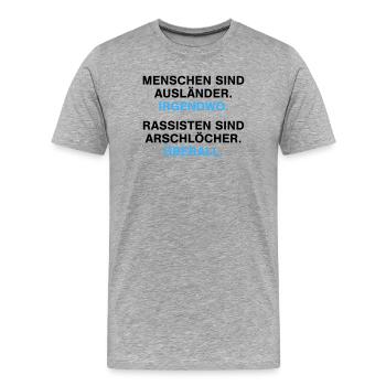 Les gens sont des étrangers - T-shirt bio Premium Homme - gris chiné - Devant - Damien (186cm)