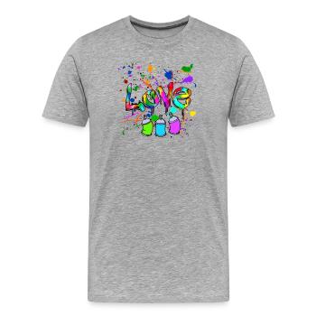 Urban Spray Can Graffiti Street Art Sprayer - Men's Premium Organic T-Shirt - heather grey - Front - Damien (186cm)