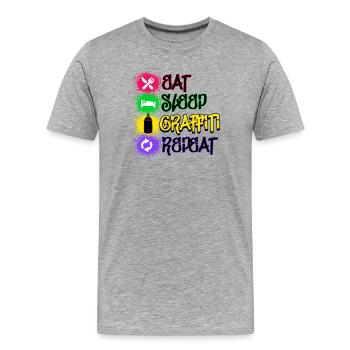 Graffiti Statement Sprayer Spray Can Art - Men's Premium Organic T-Shirt - heather grey - Front - Damien (186cm)