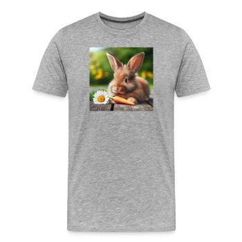 Adorable bunny - Men's Premium Organic T-Shirt - heather grey - Front - Damien (186cm)