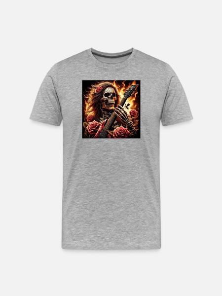 Heavy Metal on Fire - Men's Premium Organic T-Shirt - heather grey