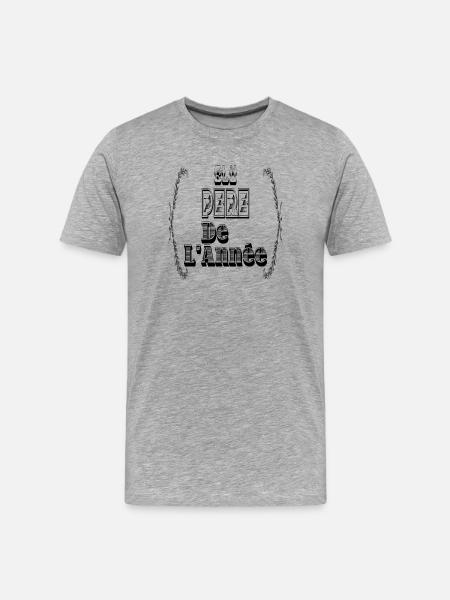 Elu Père Année Papa - T-shirt bio Premium Homme - gris chiné
