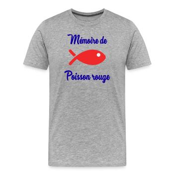 MEMOIRE DE POISSON ROUGE - T-shirt bio Premium Homme - gris chiné - Devant - Damien (186cm)