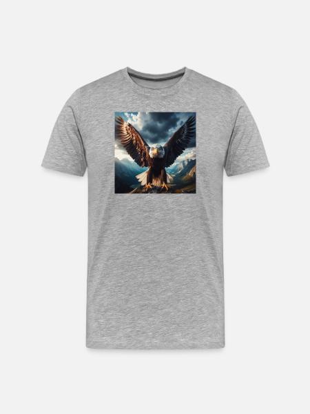Aigle majestueux - T-shirt bio Premium Homme - gris chiné