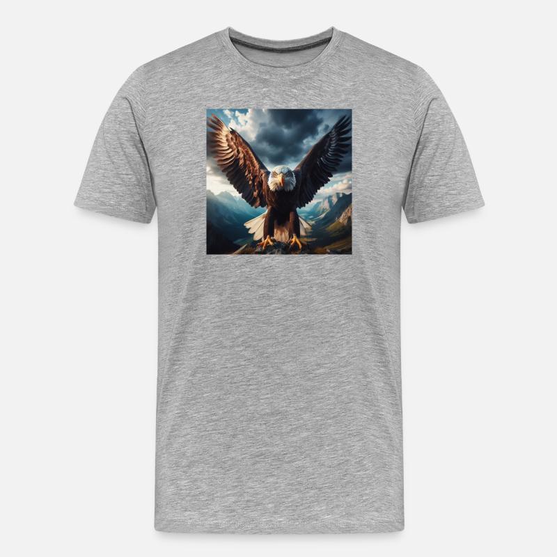 Majestätischer Adler - Männer Premium Bio T-Shirt - Grau meliert