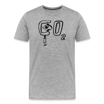 Unter CO2 Druck - Erde im Klimawandel - Männer Premium Bio T-Shirt - Grau meliert - Vorne - Damien (186cm)