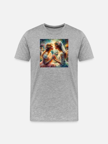 Love Between Women - Men's Premium Organic T-Shirt - heather grey