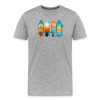 Surfboards - Men's Premium Organic T-Shirt - heather grey - Front - Damien (186cm)