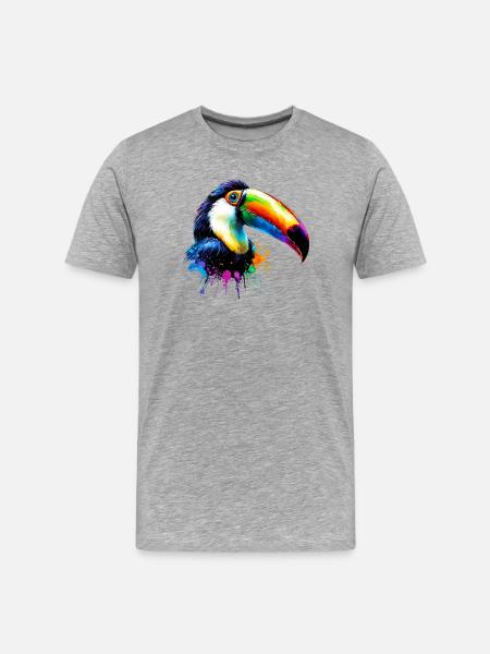 Toucan - Men's Premium Organic T-Shirt - heather grey