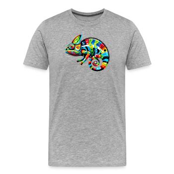 Caméléon - T-shirt bio Premium Homme - gris chiné - Devant - Damien (186cm)