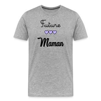 MOM-TO-BE - Men's Premium Organic T-Shirt - heather grey - Front - Damien (186cm)