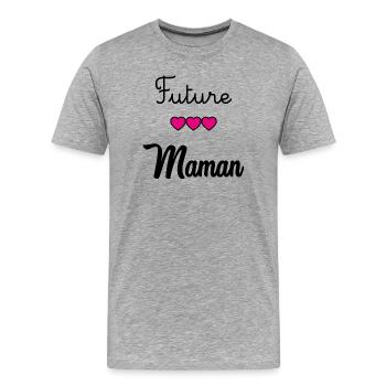WERDENDE MAMA - Männer Premium Bio T-Shirt - Grau meliert - Vorne - Damien (186cm)