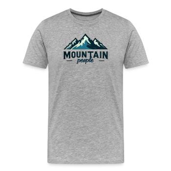 Mountain people - Men's Premium Organic T-Shirt - heather grey - Front - Damien (186cm)