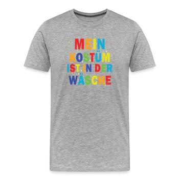 Mon costume est au lavage - T-shirt bio Premium Homme - gris chiné - Devant - Damien (186cm)