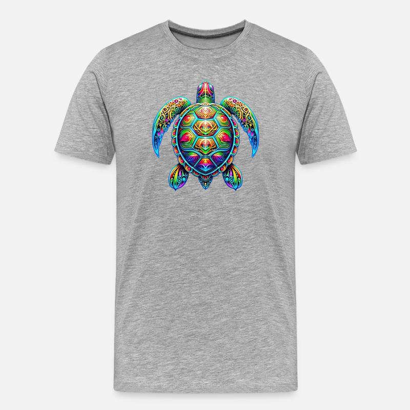 Schildkröte - Männer Premium Bio T-Shirt - Grau meliert