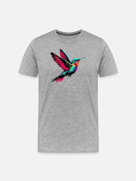 Kolibri - Männer Premium Bio T-Shirt - Grau meliert