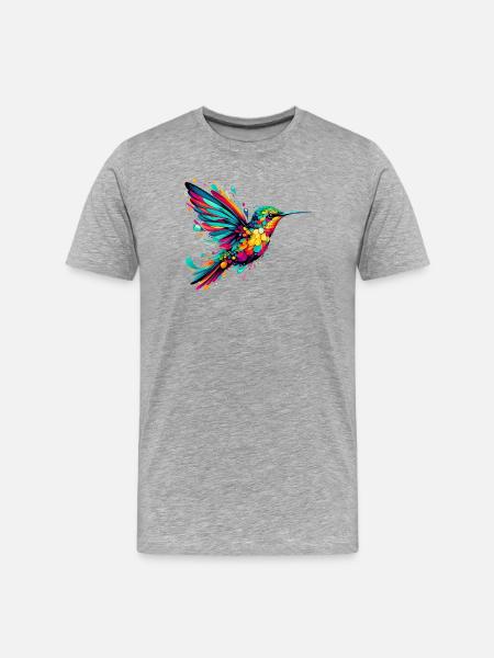 Hummingbird - Men's Premium Organic T-Shirt - heather grey