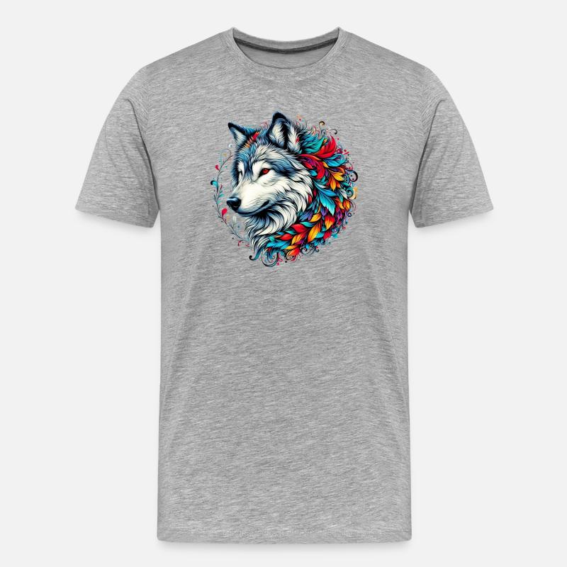 Loup - T-shirt bio Premium Homme - gris chiné