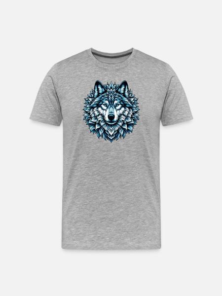 Wolf - Men's Premium Organic T-Shirt - heather grey