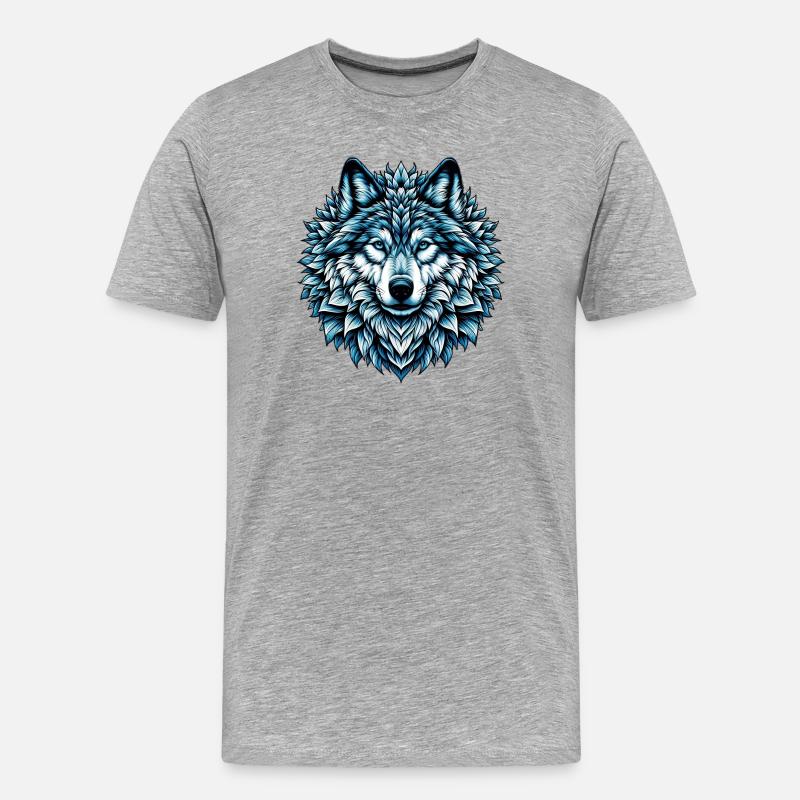 Wolf - Men's Premium Organic T-Shirt - heather grey