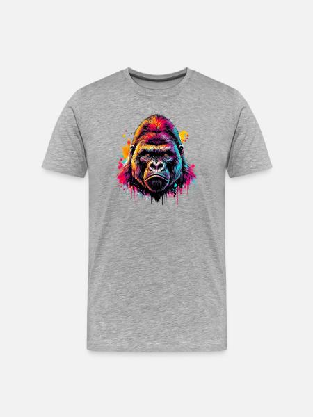Gorille - T-shirt bio Premium Homme - gris chiné