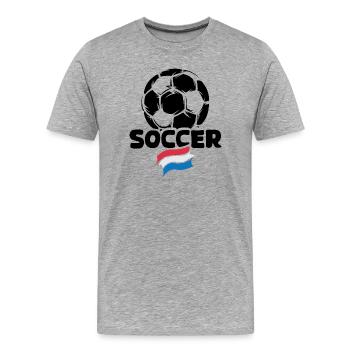Niederlande Soccer Ball Flagge Fußballteam Logo - Männer Premium Bio T-Shirt - Grau meliert - Vorne - Damien (186cm)