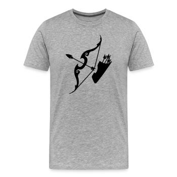 Arc Sagittaire avec flèches - T-shirt bio Premium Homme - gris chiné - Devant - Damien (186cm)