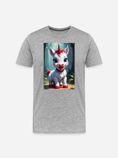 Cute Unicorn - Men's Premium Organic T-Shirt - heather grey