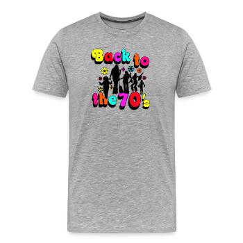 70er Jahre , 70er Party , Back to.....(25) - Männer Premium Bio T-Shirt - Grau meliert - Vorne - Damien (186cm)