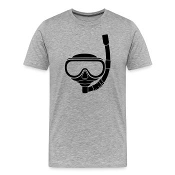 Masque de plongée - T-shirt bio Premium Homme - gris chiné - Devant - Damien (186cm)